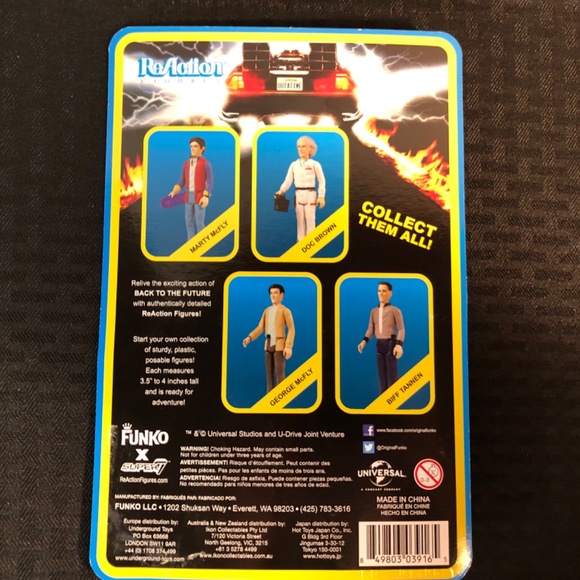 Unpunched New Funko Back to the Future  ReAction Action Figure  DOC BROWN (NIP) - Picture 6 of 9